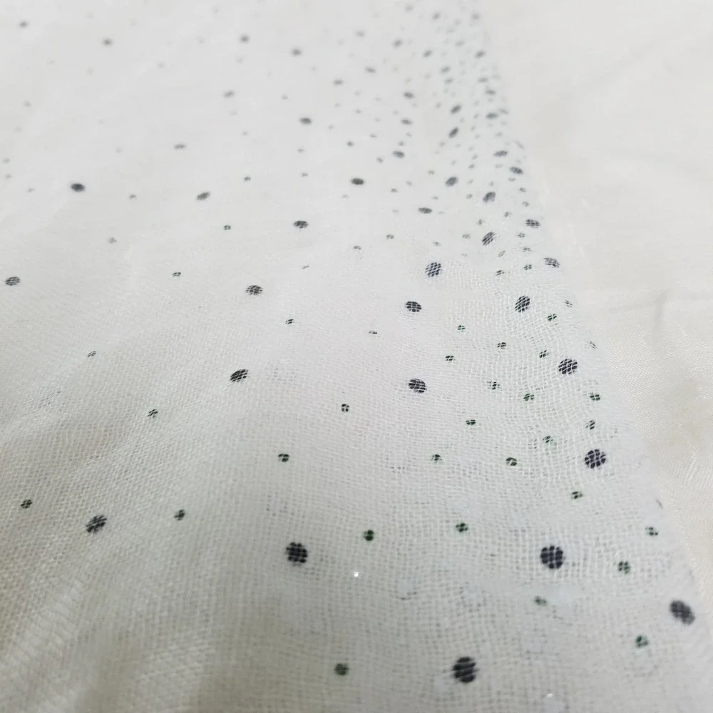 Womens Sheer White Sparkle Dot Infinity Loop‎ Scarf Fringed Edges Lightweight